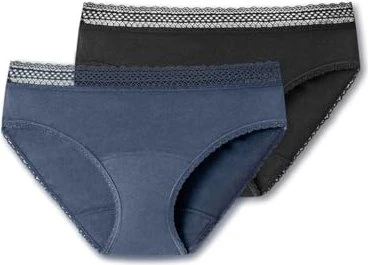 Schiesser Secret Care Slip Spitze schwarz/flieder, 2 Stück (verschiedene Größen)