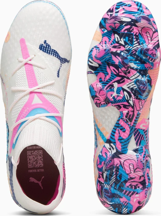 Puma Future 7 Ultimate Volume Up FG/AG puma white/luminous blue/poison pink/fizzy melon (Damen)