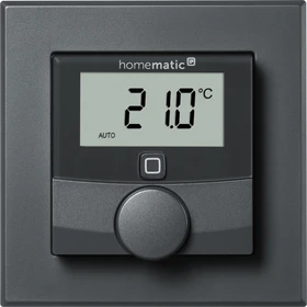 eQ-3 Homematic IP Wandthermostat mit Luftfeuchtigkeitssensor anthrazit, Funk-Wandthermostat