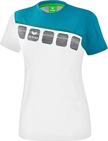 Erima 5-C Funktionsshirt kurzarm white/oriental blue/colonial blue (Damen)