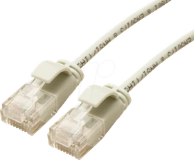 Roline / Secomp DataCenter Slim Patchkabel, Cat6a, U/UTP, RJ-45/RJ-45, 5m, grau