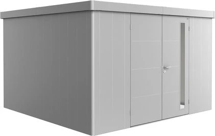 Biohort Neo 4D Gerätehaus mit Doppeltür silber-metallic