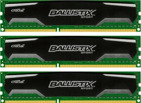 Crucial Ballistix Sport UDIMM 12GB Kit, DDR3-1600, CL9-9-9-24