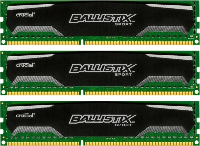 Crucial Ballistix Sport UDIMM 12GB Kit, DDR3-1600, CL9-9-9-24