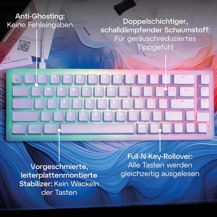 Cherry Xtrfy K5V2 Compact, Black, LEDs RGB, hot-swap, MX2A RGB RED, USB, US