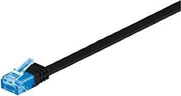 goobay Flach-Patchkabel, Cat6a, U/UTP, RJ-45/RJ-45, 2m, schwarz