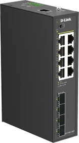 D-Link DIS-210G-12UP Industrial Railmount Gigabit Smart Switch, 8x RJ-45, 4x SFP, 240W PoE++ (DIS-210G-12UP)