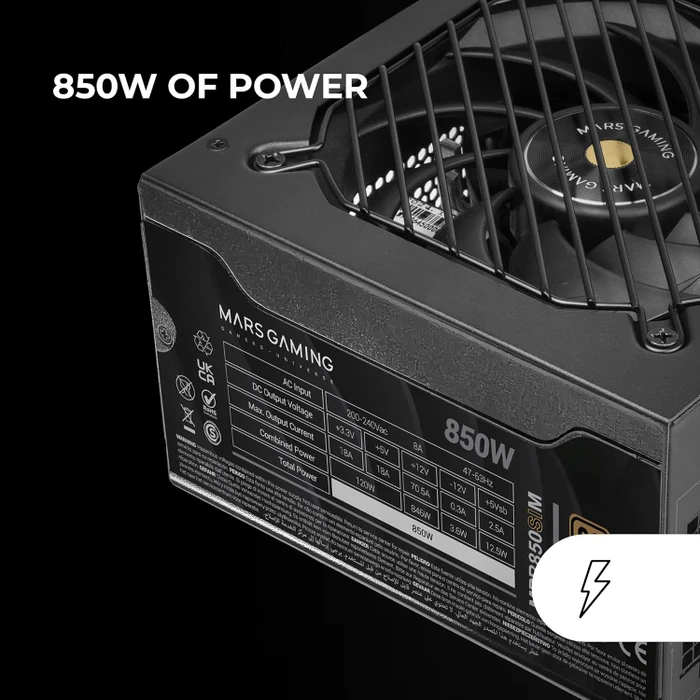 Mars Gaming MPB850SIM schwarz 850W, ATX