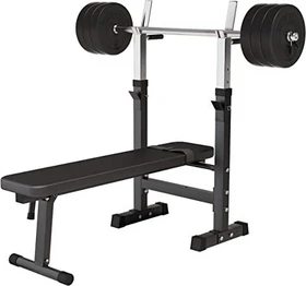 Gorilla Sports Langhantelset 70kg Hantelbank