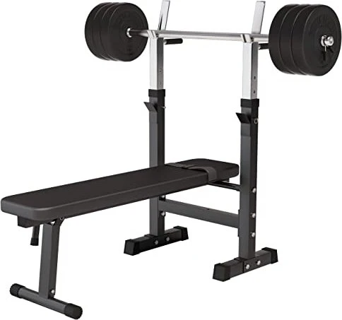 Gorilla Sports Langhantelset 70kg Hantelbank