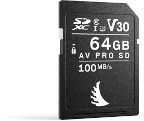Angelbird AV PRO SD V30 R100/W52 64GB, UHS-I U3, Class 10