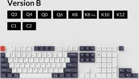 Keychron OEM Dye-Sub Keycap-Set Bluish Black White - Version B, Kunststoff (PBT), Bluish Black White, weiß/schwarz/blau, 114 Tasten, ANSI-US