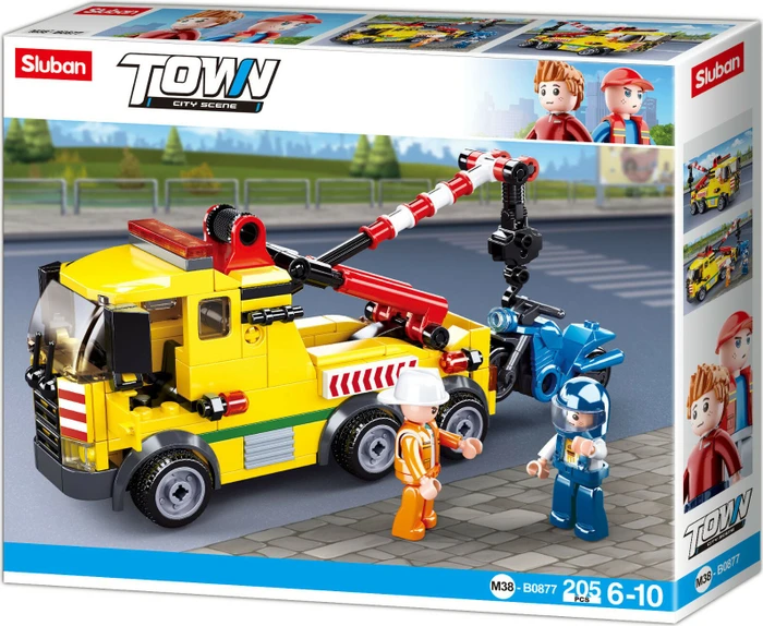 Sluban Town City Scene Large Tow Truck