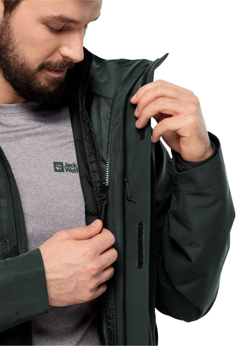 Jack Wolfskin Luntal 3in1 Funktionsjacke black olive (Herren)