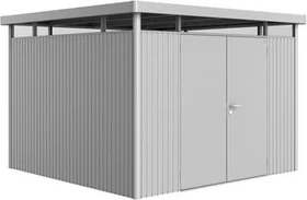 Biohort HighLine H6 Gerätehaus mit Doppeltür silber-metallic