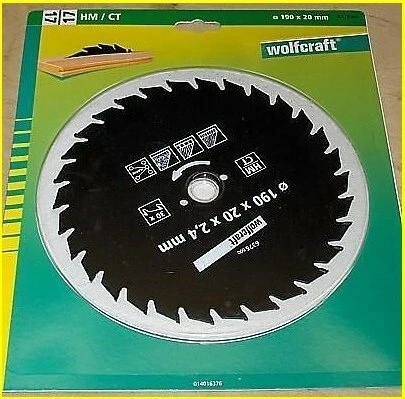 Wolfcraft Serie Grün Kreissägeblatt 30Z, 190x2.4x20mm, 1 Stück