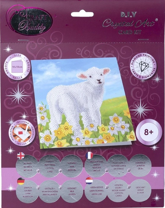 Craft Buddy Crystal Art Card Kit Little Lamb