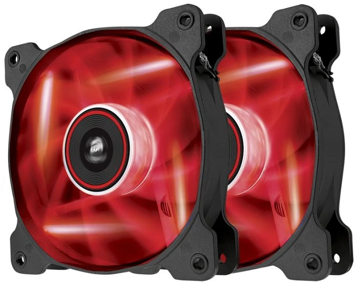 Corsair Air Series AF120 LED Red Quiet Edition, 120mm, 2er-Pack