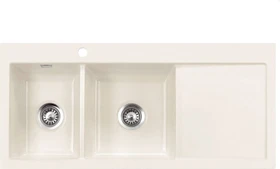 systemceram Mera Double Einbau Becken links magnolie
