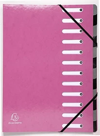 Exacompta Harmonika Ordnungsmappe, 12 Fächer, A4, rosa