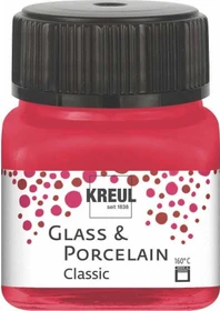 Kreul Glass & Porcelain Classic Malfarbe, karminrot, 20ml