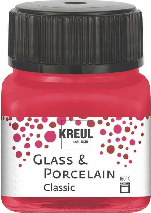 Kreul Glass & Porcelain Classic Malfarbe, karminrot, 20ml