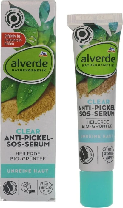 Alverde Clear Heilerde Bio-Grüner-Tee Anti-Pickel SOS-Serum, 15ml