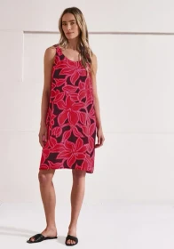 Street One Knielanges Kleid mit gerafften Trägern Kleid salsa red (Damen)