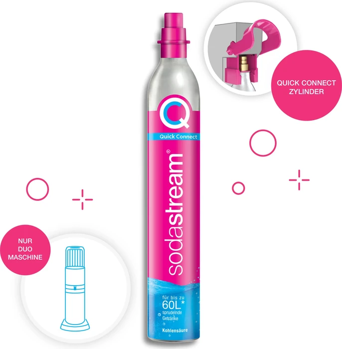 SodaStream Quick Connect Kohlensäure-Zylinder Reservezylinder 60l rosa