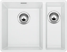 Blanco Subline 340/160-F Einbau Becken links mit Ablauffernbedienung weiß