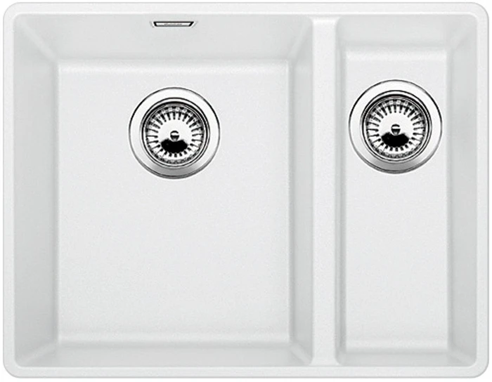 Blanco Subline 340/160-F Einbau Becken links mit Ablauffernbedienung weiß