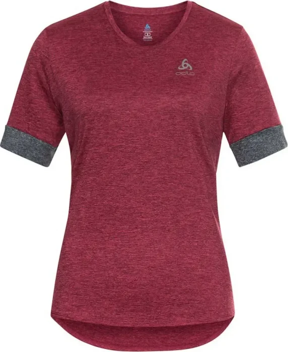 Odlo Ride Easy Trikot kurzarm holly berry melange/grey melange (Damen)