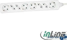 InLine Steckdosenleiste, 8-fach, mit Kindersicherung, 1.5m, weiß