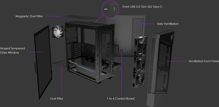 MSI MPG Velox 100P Airflow, Glasfenster