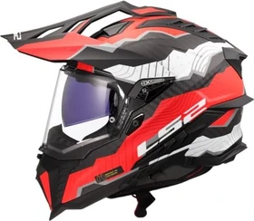 LS2 MX701 Explorer Carbon Trick schwarz/weiß/rot