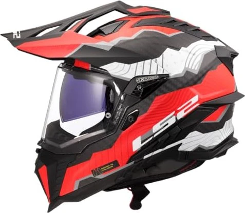LS2 MX701 Explorer Carbon Trick schwarz/weiß/rot