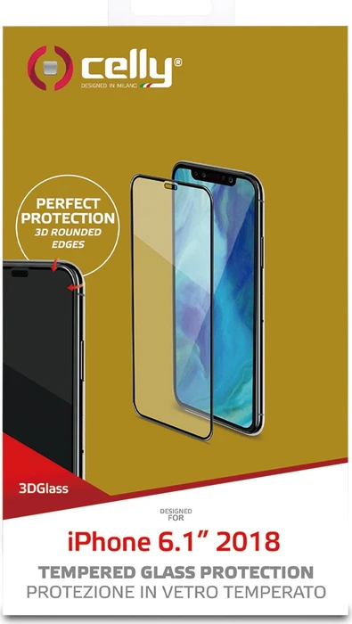 Celly 3D Glass für Apple iPhone XR schwarz