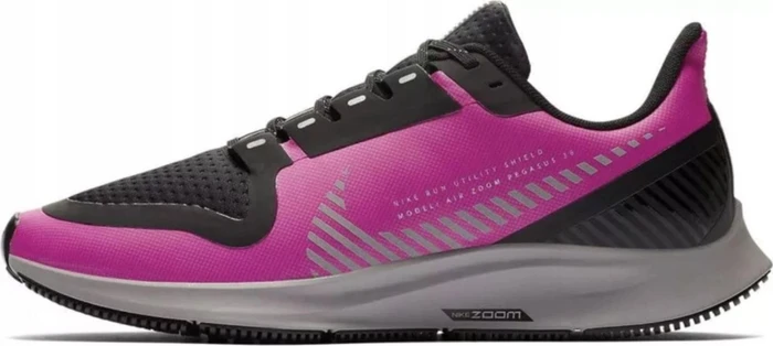 Nike Air Zoom Pegasus 36 Shield fire pink/black/atmosphere grey/silver (Damen)