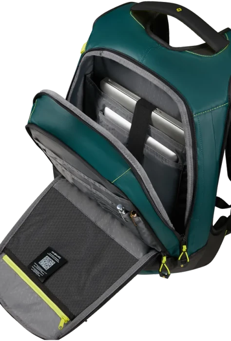 Samsonite Ecodiver Rucksack L, Notebook Rucksack, 17.3", Dark Teal/Lime