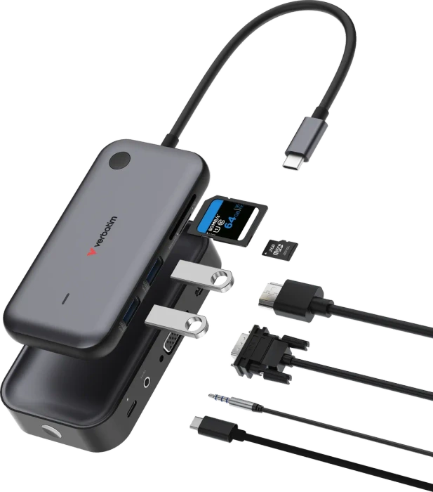 Verbatim WDA-01 USB-C Wireless Display Adapter with Hub, USB-C 3.0 (Stecker)