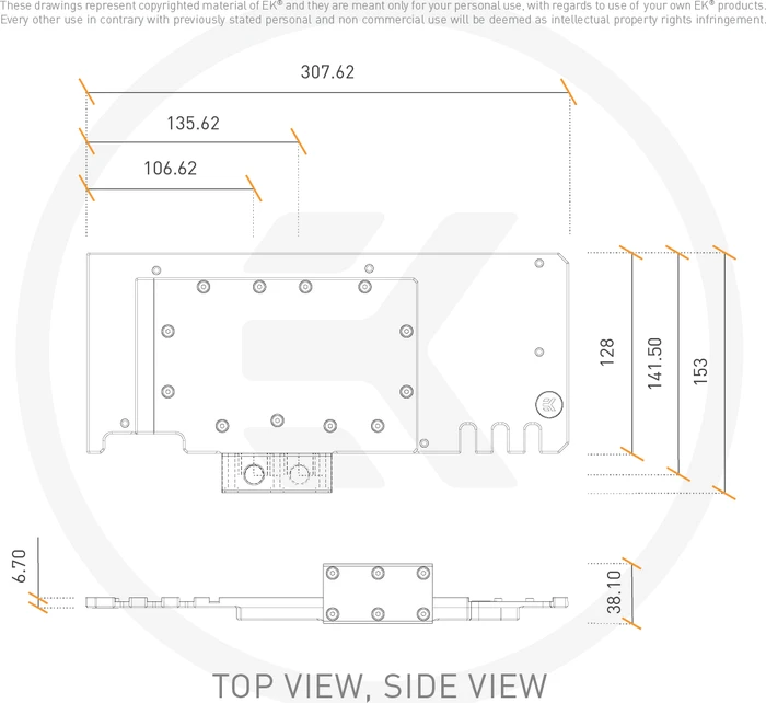 EK Water Blocks Quantum Line EK-Quantum Vector Trio RTX 3080/3090 Active Backplate D-RGB, Acryl