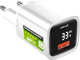 Eaxus Dual Port USB Ladegerät 33W 1x USB-A 1x USB-C weiß