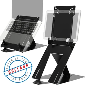 R-Go Riser Duo, Notebook-Stand 10-22", schwarz, verstellbar