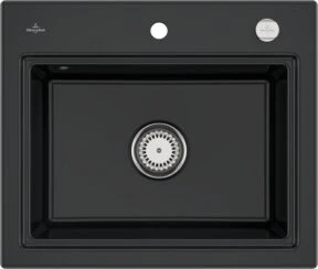 Villeroy & Boch Subway Style 60 S Einbau Becken mittig mit Ablauffernbedienung pure black