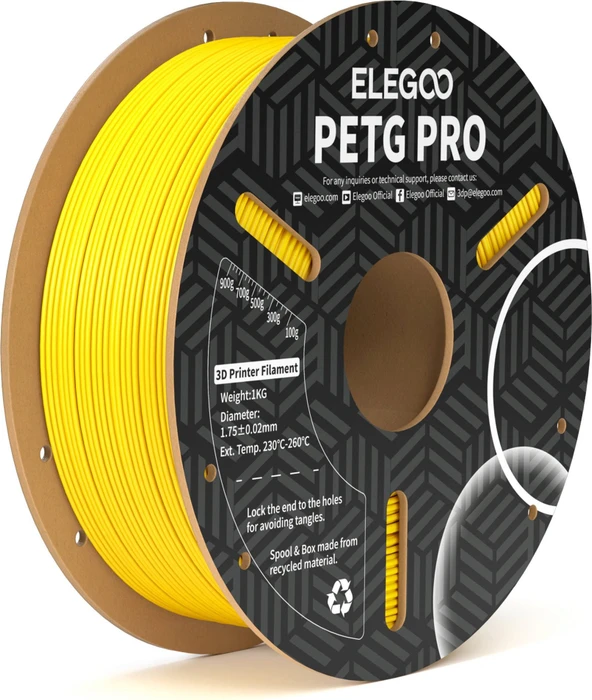 Elegoo PETG Pro, gelb, Spule, 1.75mm, 1.00kg