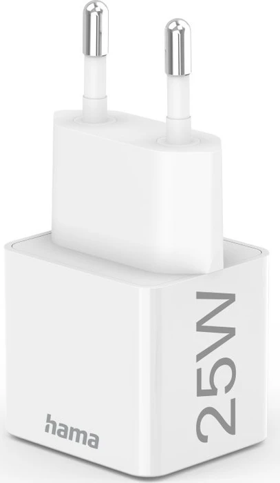 Hama Schnellladegerät USB-C PD/Qualcomm Mini-Ladegerät 25W weiß