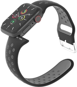 ISY Silikonarmband ISB-1006 für Apple Watch 38mm/40mm/41mm schwarz/grau