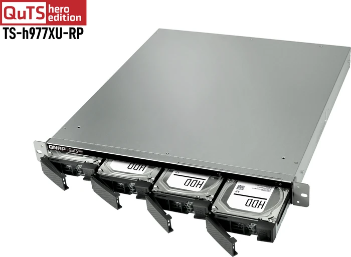 QNAP QuTS hero TS-h977XU-RP-3700X-32G 12TB, 32GB RAM, 2x SFP+ 10Gb/s, 2x RJ-45 1000Base-T, 1HE