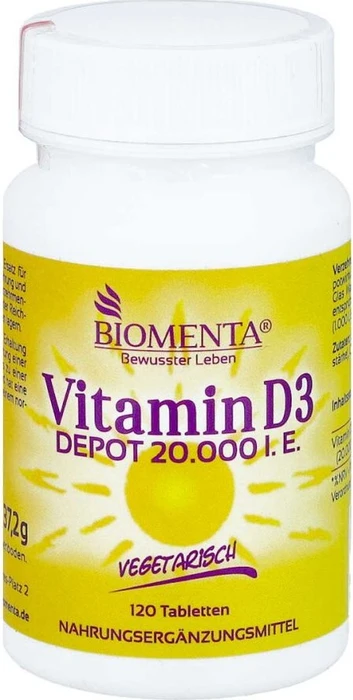 Biomenta Vitamin D3 Depot 20.000 I.E. Tabletten, 120 Stück