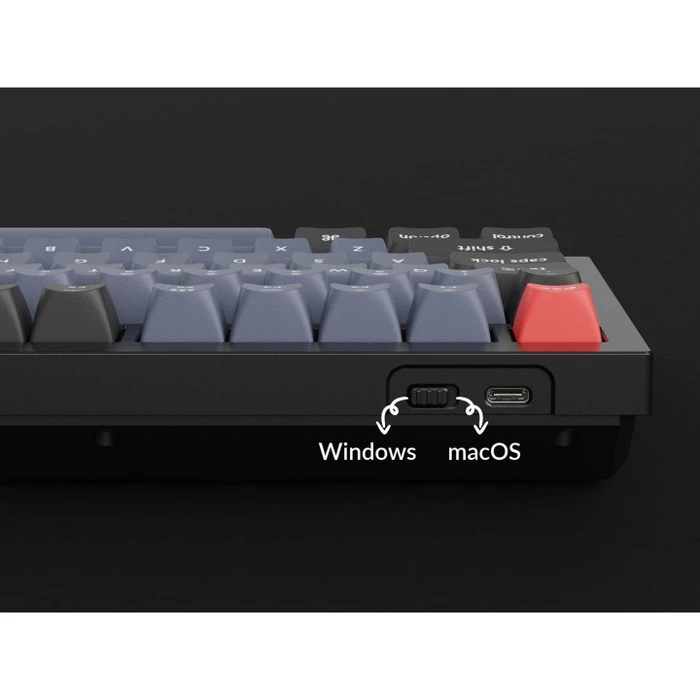 Keychron Q1 Knob, LEDs RGB, hot-swap, schwarz/blaugrau, Gateron G Pro BROWN, USB, DE